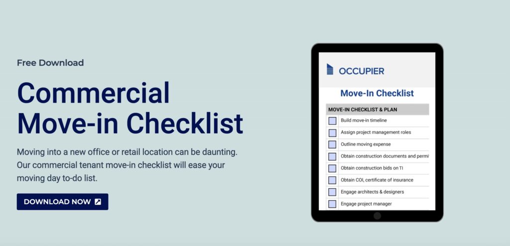 Commercial Move-in checklist 